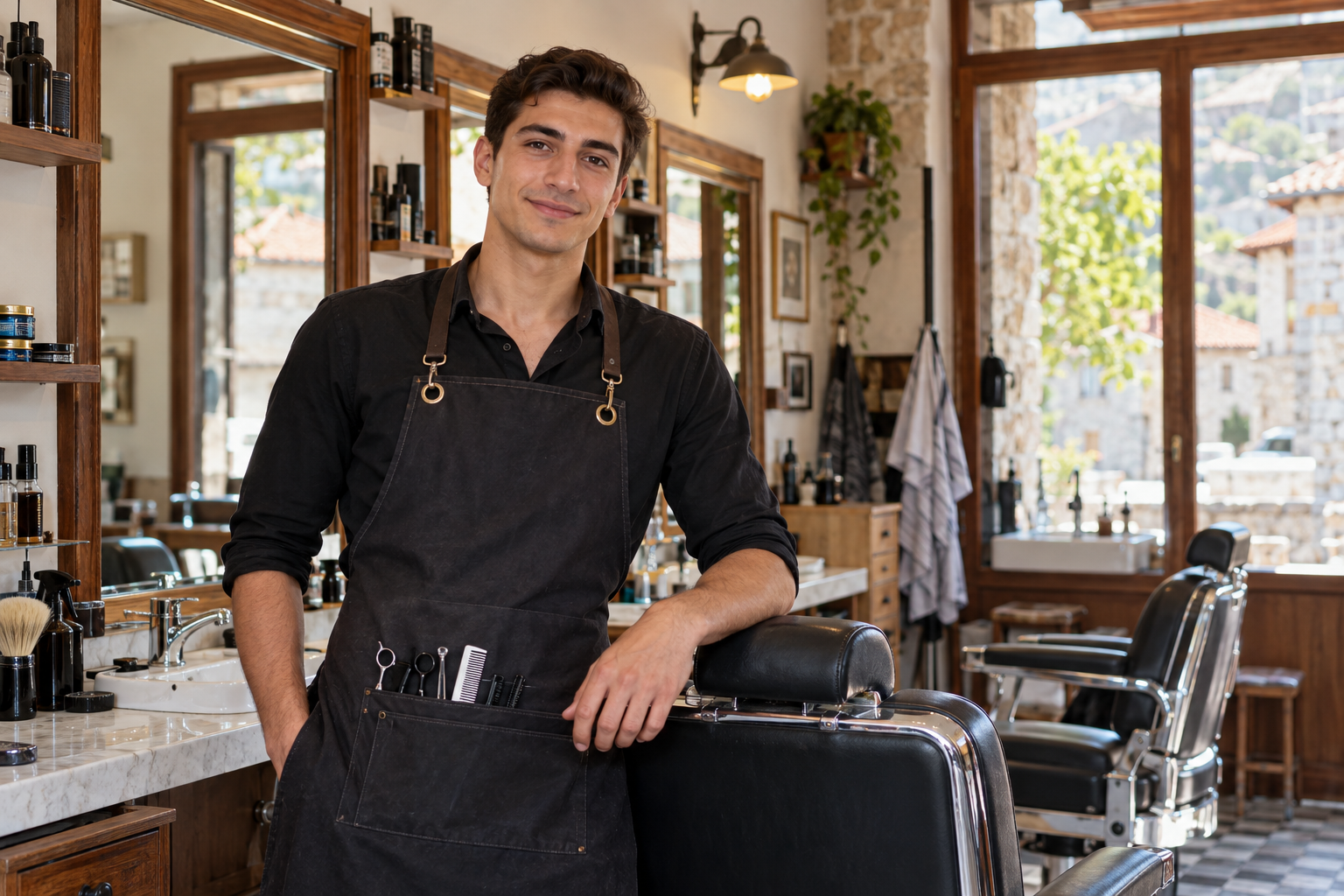 Abdul Abdullah in seinem Barbershop, generiertes Rollenbild des Ortsmodells