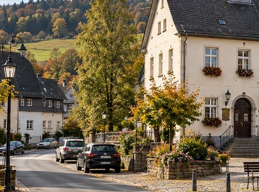 Fachwerkfassade im Falkenroder Ortskern