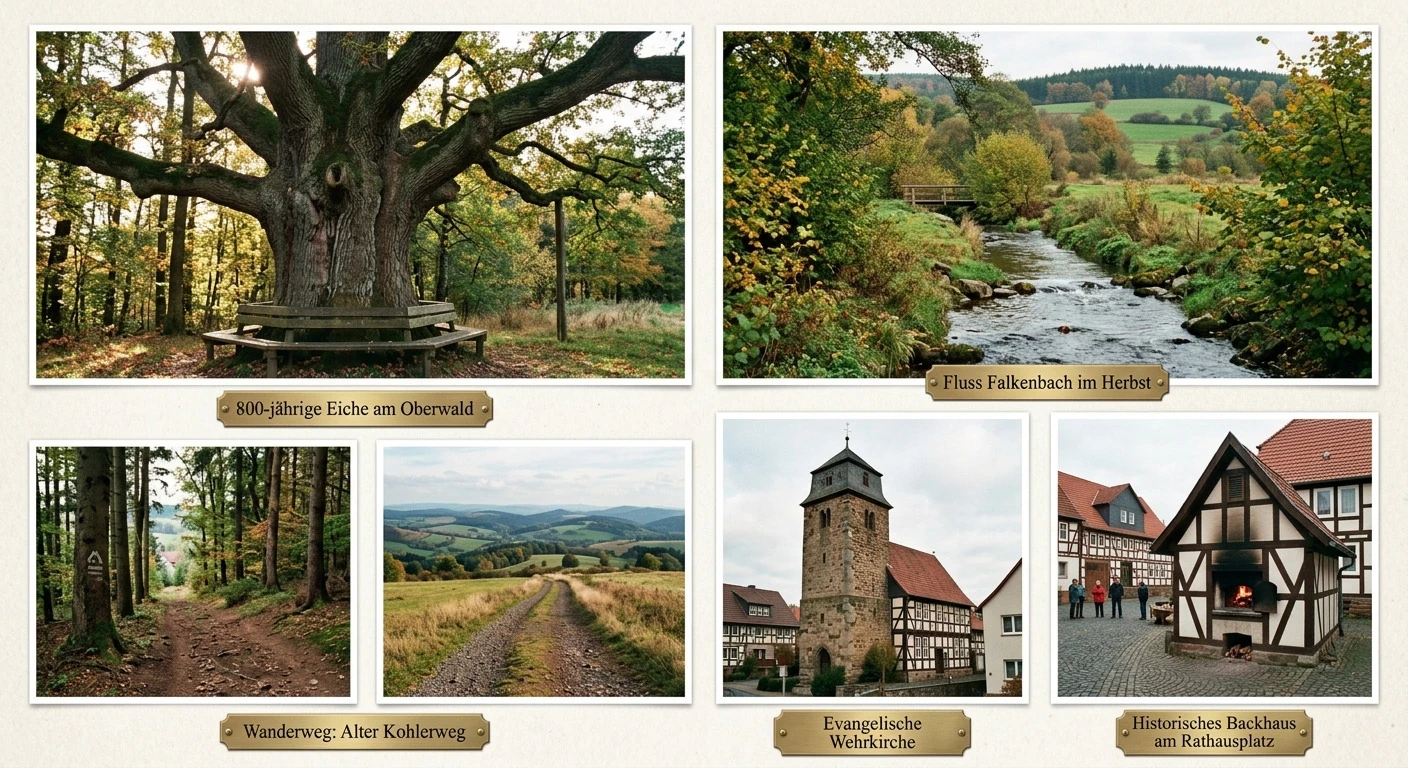Alte Eiche und Waldlandschaft